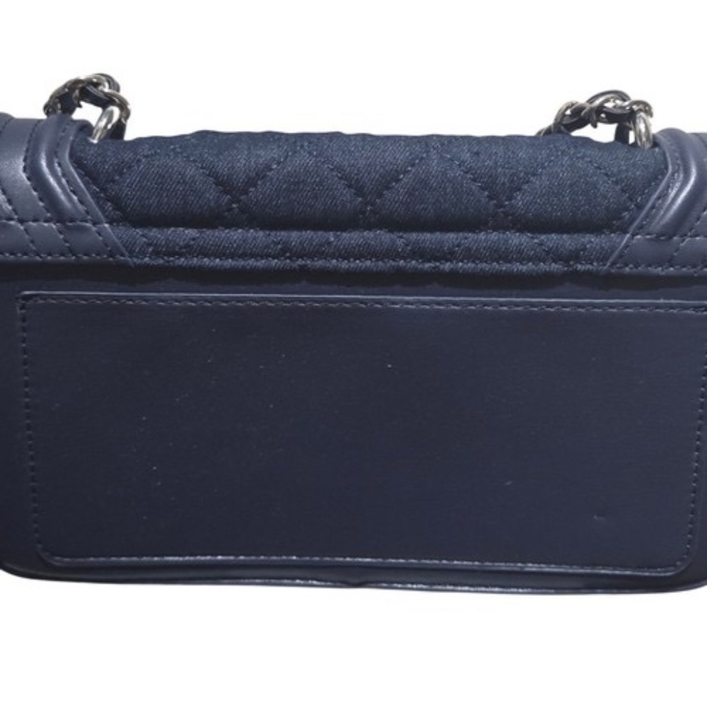 Badgley Mischka Women's Quilted & Beaded Denim Crossbody Purse With Faux Pearls - Picture 4 of 7